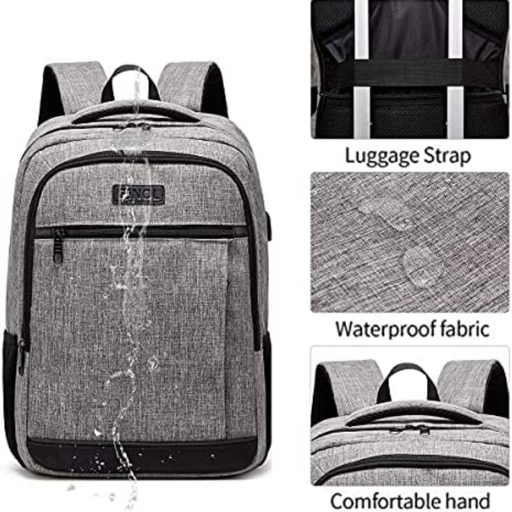 New Multi Use Water Resistant USB Charging Port Backpack w Bonus Sports Bottle - Picture 5 of 6